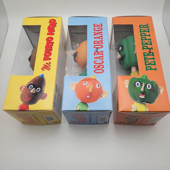 Funko Wacky Wobbler 2002 Mr Potato Head Pals Oscar the Orange Pete Pepper Set - Picture 2 of 11
